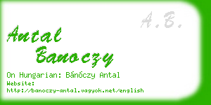 antal banoczy business card